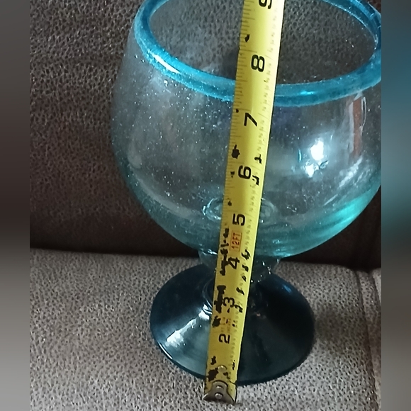 Blue Handblown Glass Goblet - Picture 2 of 8